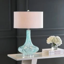 JONATHAN Y 29" Glass/Acrylic Montreal Table Lamp (Includes LED Light Bulb) Ice Blue- Jonathan Y
