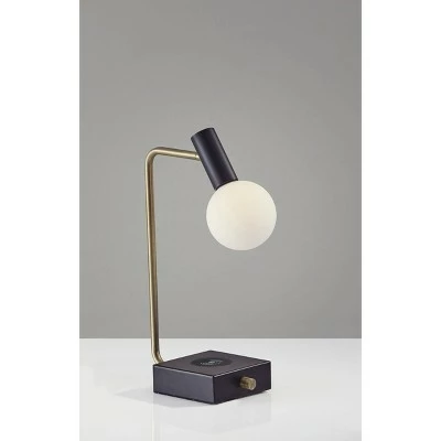 17.5" Windsor Adessocharge Desk Lamp (Includes LED Light Bulb) Matte Black - Adesso 1 17.5" Windsor Adessocharge Desk Lamp (Includes LED Light Bulb) Matte Black - Adesso