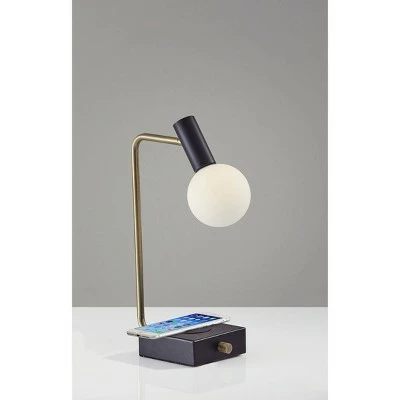 17.5" Windsor Adessocharge Desk Lamp (Includes LED Light Bulb) Matte Black - Adesso 2 17.5" Windsor Adessocharge Desk Lamp (Includes LED Light Bulb) Matte Black - Adesso - Image 2
