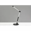 26.5" Rodney Charge Wireless Charging Multi-Function Desk Lamp (Includes LED Light Bulb) Silver - Adesso
