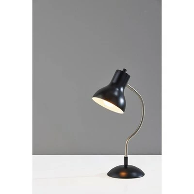 Elmhurt Brushed Steel Desk Lamp Black - Adesso 1 Elmhurt Brushed Steel Desk Lamp Black - Adesso