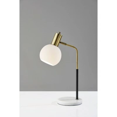 Corbin Desk lamp Antique Brass Black - Adesso 2 Corbin Desk lamp Antique Brass Black - Adesso - Image 2
