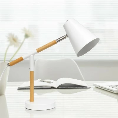 Wooden Pivot Desk Lamp White - Simple Designs 2 Wooden Pivot Desk Lamp White - Simple Designs - Image 2