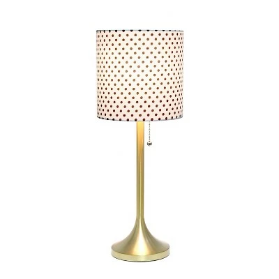 Tapered Desk Lamp with Polka Dot Fabric Drum Shade Gold - Simple Designs 1 Tapered Desk Lamp with Polka Dot Fabric Drum Shade Gold - Simple Designs