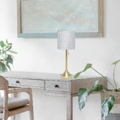 Tapered Desk Lamp with Polka Dot Fabric Drum Shade Gold - Simple Designs 10 Tapered Desk Lamp with Polka Dot Fabric Drum Shade Gold - Simple Designs -Desk Lamps sales shop unnamed file 1273