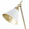 Globe Electric 22" Zelda Matte White Desk Lamp with Gold Accents and White Fabric Cord - Novogratz x Globe