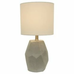 17" Jamison Cement Geo Desk Lamp Gray - Decor Therapy