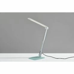16.75" x 24" Douglas Multi-Function Desk Lamp (Includes LED Light Bulb) Silver - Adesso