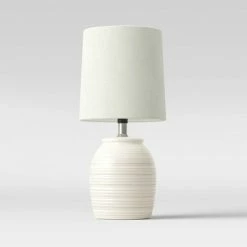 Embossed Striped Pattern Ceramic Mini Lamp - Threshold™ -Desk Lamps sales shop unnamed file 131