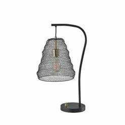 Sheridan Table Lamp with Antique Brass Accents Black - Adesso