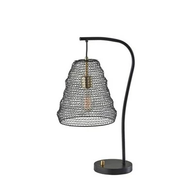 Sheridan Table Lamp with Antique Brass Accents Black - Adesso 1 Sheridan Table Lamp with Antique Brass Accents Black - Adesso
