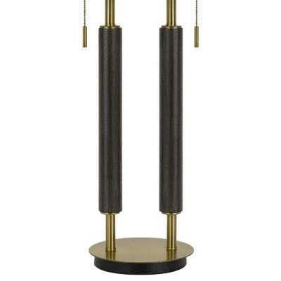 32" Metal/Wood Avellino Desk Lamp with Burlap Shade Antique Brass/Expresso - Cal Lighting 2 32" Metal/Wood Avellino Desk Lamp with Burlap Shade Antique Brass/Expresso - Cal Lighting - Image 2