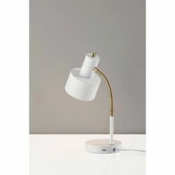 Stark Antique Brass Desk Lamp White - Adesso