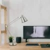 27" AdjusDesk Metal Udbina Desk Lamp with Arm Brushed Steel - Cal Lighting
