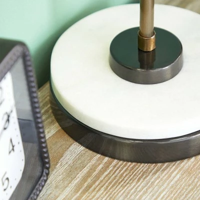 Olivia & May 22" Iron and Marble Task Lamp Black - Olivia & May 1 Olivia & May 22" Iron and Marble Task Lamp Black - Olivia & May