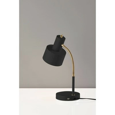 Stark Desk Lamp Antique Brass Black - Adesso 1 Stark Desk Lamp Antique Brass Black - Adesso