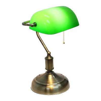 Executive Banker's Desk Lamp with Glass Shade Green - Simple Designs 1 Executive Banker's Desk Lamp with Glass Shade Green - Simple Designs