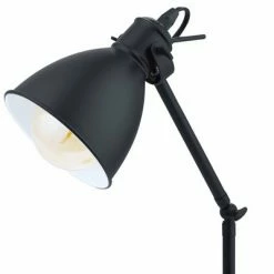 1-Light Priddy Desk Lamp with Interior Shade White/Black - EGLO