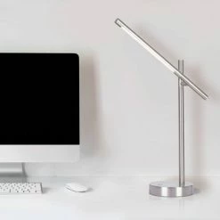 17.75" Desk Lamp Brushed Nickel (Includes LED Light Bulb) - Cresswell Lighting -Desk Lamps sales shop unnamed file 1538