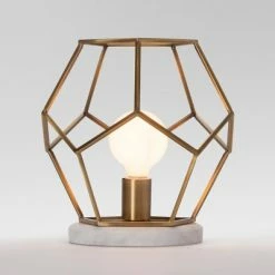 Geometric with Marble Accent Lamp Brass - Project 62