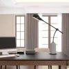 38" Metal Johnstone Arm Desk Lamp with Cement Base Black - Cal Lighting