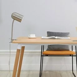 15" Carter Clip-Arm Desk Lamp with Adjustable Gooseneck - Globe Electric Matte Teal