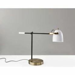 Casey Desk Lamp Black/White/Brass - Adesso -Desk Lamps sales shop unnamed file 1604