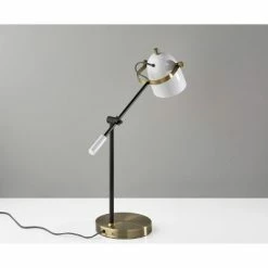 Casey Desk Lamp Black/White/Brass - Adesso -Desk Lamps sales shop unnamed file 1605