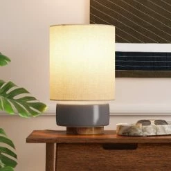 Ceramic Table Lamp with Wood Base - Project 62™