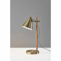 Bryn Desk Lamp Natural Rubberwood Antique Brass - Adesso -Desk Lamps sales shop unnamed file 1624