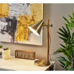 Bryn Desk Lamp Natural Rubberwood Antique Brass - Adesso -Desk Lamps sales shop unnamed file 1625