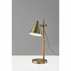 Bryn Desk Lamp Natural Rubberwood Antique Brass - Adesso -Desk Lamps sales shop unnamed file 1626