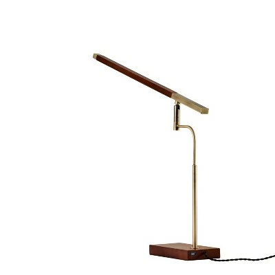 LED Barrett Desk Lamp Walnut/Brass (Includes LED Light Bulb) - Adesso 7 LED Barrett Desk Lamp Walnut/Brass (Includes LED Light Bulb) - Adesso - Image 7