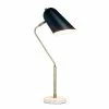 Asymmetrical Marble and Metal Desk Lamp with Sloped Shade Antique Brass - Lalia Home