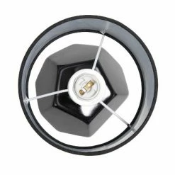 Round Prism Mini Table Lamp with Matching Fabric Shade Black - Simple Designs 10 Round Prism Mini Table Lamp with Matching Fabric Shade Black - Simple Designs -Desk Lamps sales shop unnamed file 1740