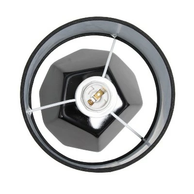 Round Prism Mini Table Lamp with Matching Fabric Shade Black - Simple Designs 5 Round Prism Mini Table Lamp with Matching Fabric Shade Black - Simple Designs - Image 5