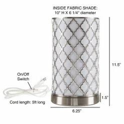Tree Bark Pattern Uplight Table lamp Medium Silver (Includes LED Light Bulb) - Lavish Home