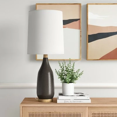 Large Assembled Ceramic Dark Finish Table Lamp (Includes LED Light Bulb) Black - Project 62™ 1 Large Assembled Ceramic Dark Finish Table Lamp (Includes LED Light Bulb) Black - Project 62™