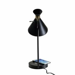 19" Wireless Charging Table Lamp Matte Black - Adesso