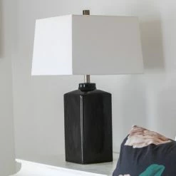 26.5" Kennedy Ceramic Table Lamp Black - Decor Therapy -Desk Lamps sales shop unnamed file 1770