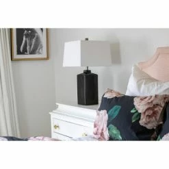 26.5" Kennedy Ceramic Table Lamp Black - Decor Therapy -Desk Lamps sales shop unnamed file 1772