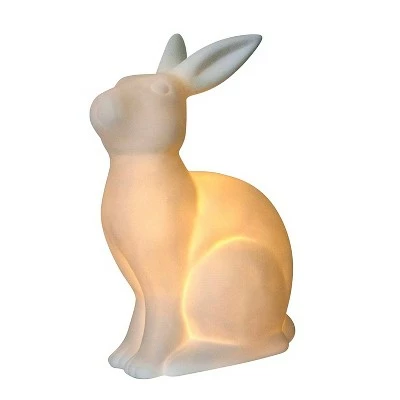 Porcelain Bunny Rabbit Shaped Animal Light Table Lamp White - Simple Designs 1 Porcelain Bunny Rabbit Shaped Animal Light Table Lamp White - Simple Designs