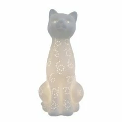 Porcelain Kitty Cat Shaped Animal Light Table Lamp White - Simple Designs
