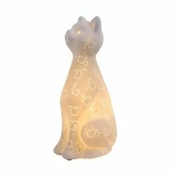 Porcelain Kitty Cat Shaped Animal Light Table Lamp White - Simple Designs -Desk Lamps sales shop unnamed file 1820