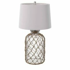 30" 3-way Seeded Netted Rope Glass Table Lamp - StyleCraft -Desk Lamps sales shop unnamed file 1862
