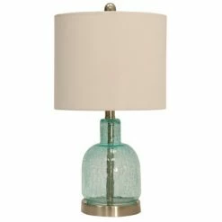 20" Glass Table Lamp Seafoam Blue - StyleCraft