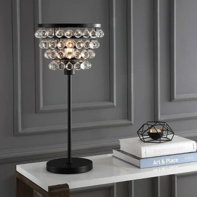 JONATHAN Y 25" Crystal/Metal Buckingham Table Lamp (Includes Energy Efficient Light Bulb) - JONATHAN Y Bronze 1 JONATHAN Y 25" Crystal/Metal Buckingham Table Lamp (Includes Energy Efficient Light Bulb) - JONATHAN Y Bronze