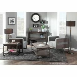 Trophy Industrial Table Lamp - Gun Metal with Black Linen Shade (Includes LED Light Bulb) - LumiSource -Desk Lamps sales shop unnamed file 1936