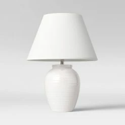 Turned Ceramic Table Lamp White - Threshold™ -Desk Lamps sales shop unnamed file 200