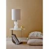 13.25" Alabaster Table Lamp with Cotton Velvet Shade Ivory - 3R Studios